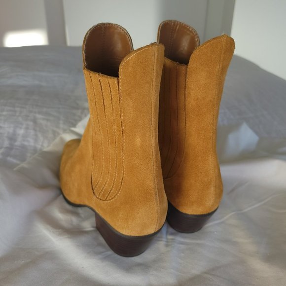 Zara Suede Cowboy-Style Ankle Boots EU 40 - Picture 7 of 13